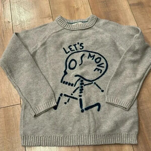 4/$25 Zara Knit Boys Skull “Let’s Move” Sweater Sz 9